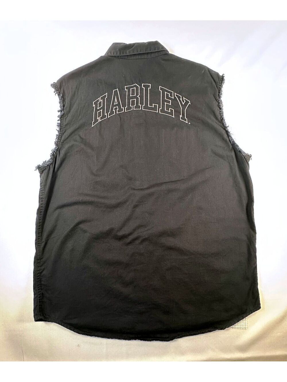 Harley-Davidson Black Blowout Sleeveless Shirt Vest XL HD Back Graphic (155) - Picture 6 of 6